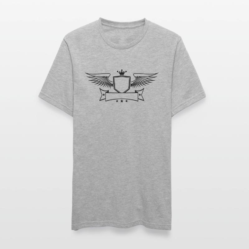 text write wing crown king shield emblem emblem fr Unisex Polycotton T-Shirt