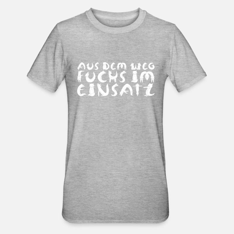Fuchs im Einsatz - Unisex Polycotton T-Shirt - Grau meliert