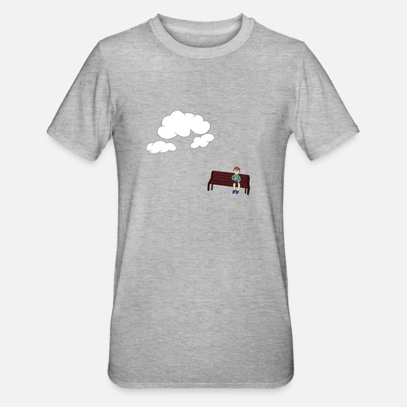 Musing sur un banc - T-shirt polycoton Unisexe - gris chiné