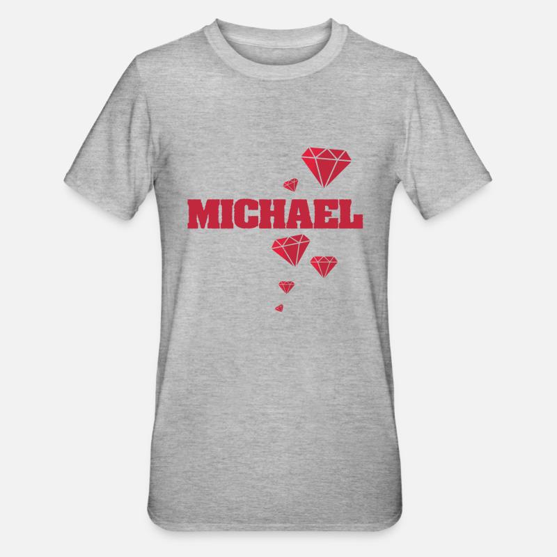 Geschenkidee Michael - Unisex Polycotton T-Shirt - Grau meliert