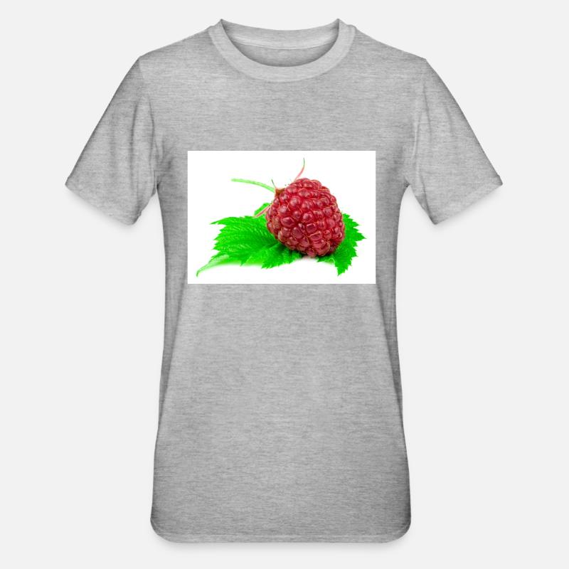 Raspberry. Raspberry - Unisex Polycotton T-Shirt - heather grey