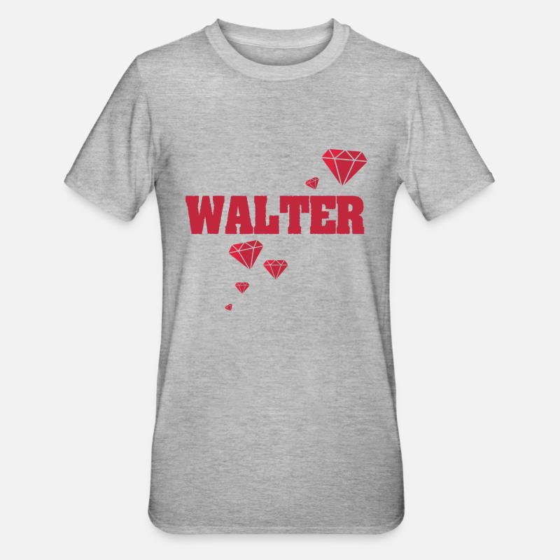 Geschenkidee Walter - Unisex Polycotton T-Shirt - Grau meliert