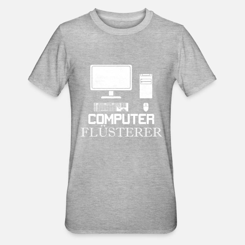 Computer Flüsterer Programierer IT - Unisex Polycotton T-Shirt - Grau meliert