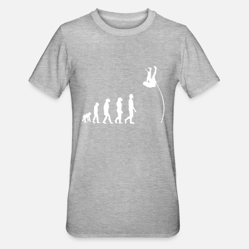 Pole vault evolution - Unisex Polycotton T-Shirt - heather grey