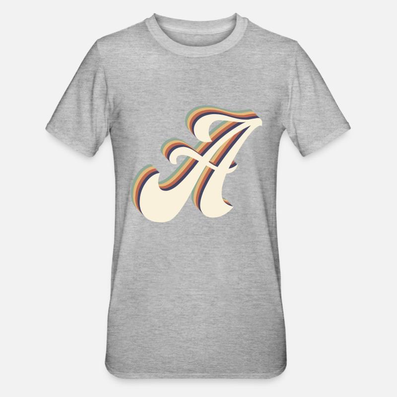 Buchstabe A - Unisex Polycotton T-Shirt - Grau meliert