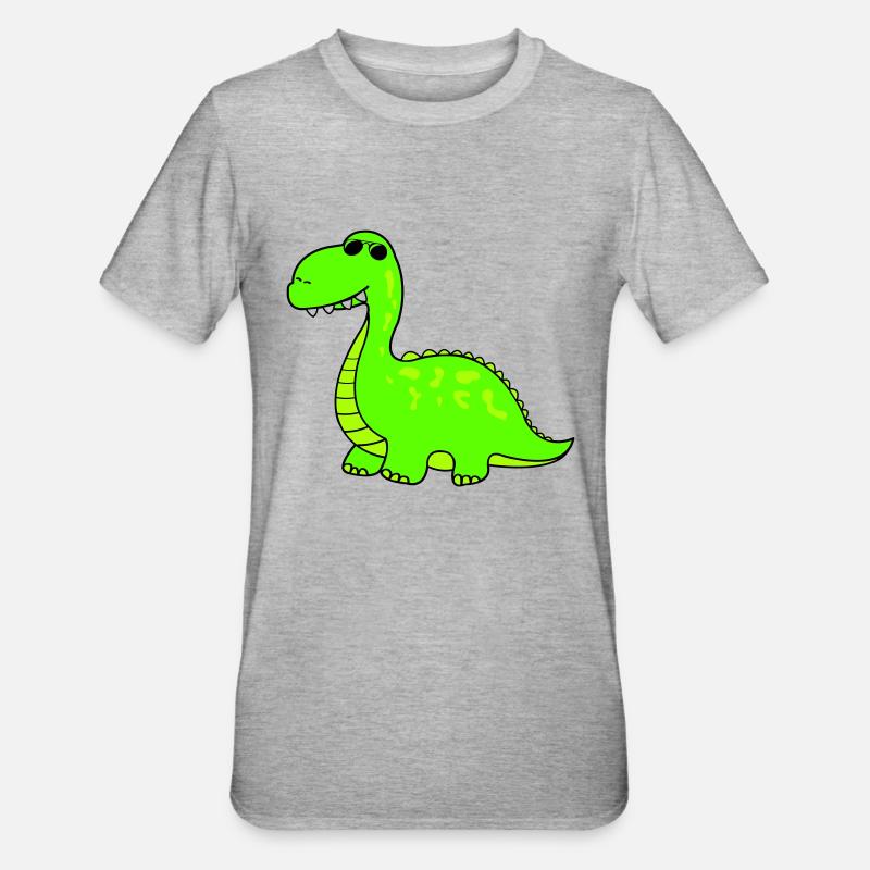 Dino cool - T-shirt polycoton Unisexe - gris chiné