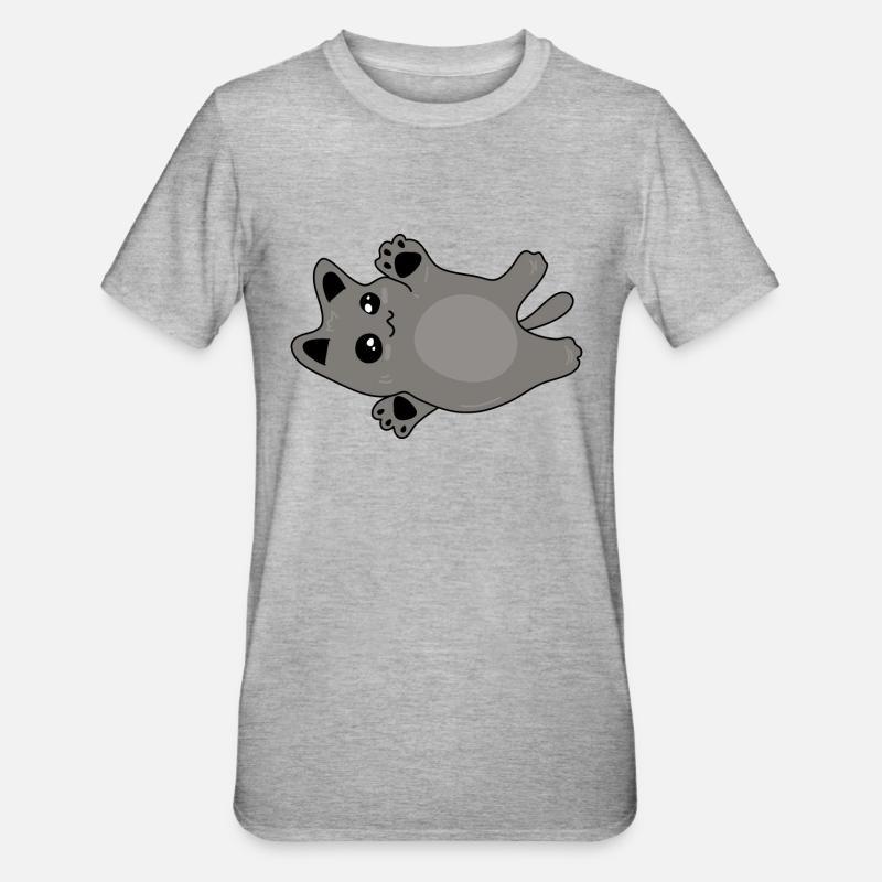 mignon bébé chat gris - T-shirt polycoton Unisexe - gris chiné