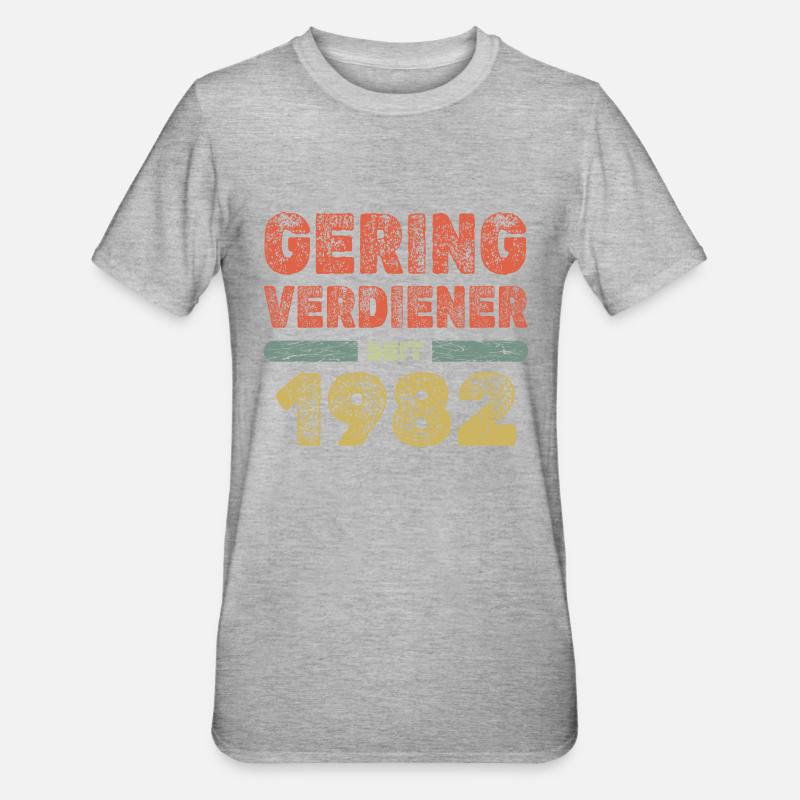 1982 - Unisex Polycotton T-Shirt - Grau meliert