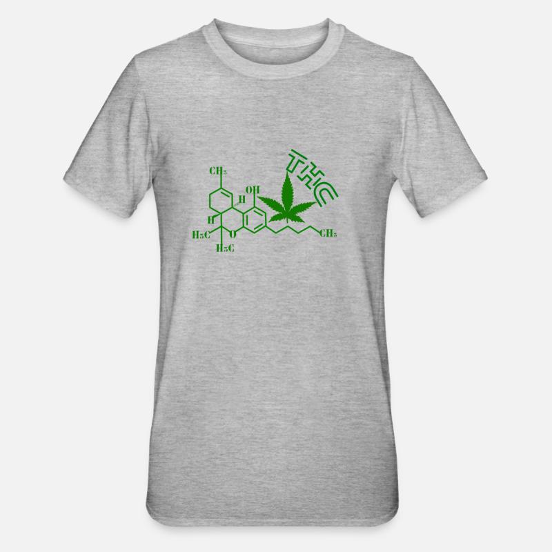 Structure moléculaire du THC - T-shirt polycoton Unisexe - gris chiné