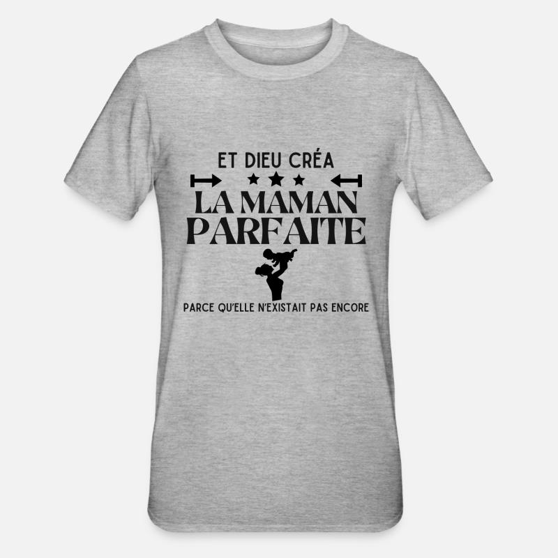 GOTT SCHUF DIE PERFEKTE MUTTER - Unisex Polycotton T-Shirt - Grau meliert