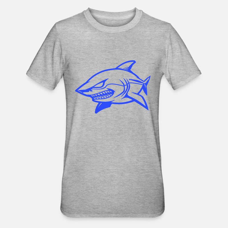 Shark Comic - Unisex Polycotton T-Shirt - heather grey