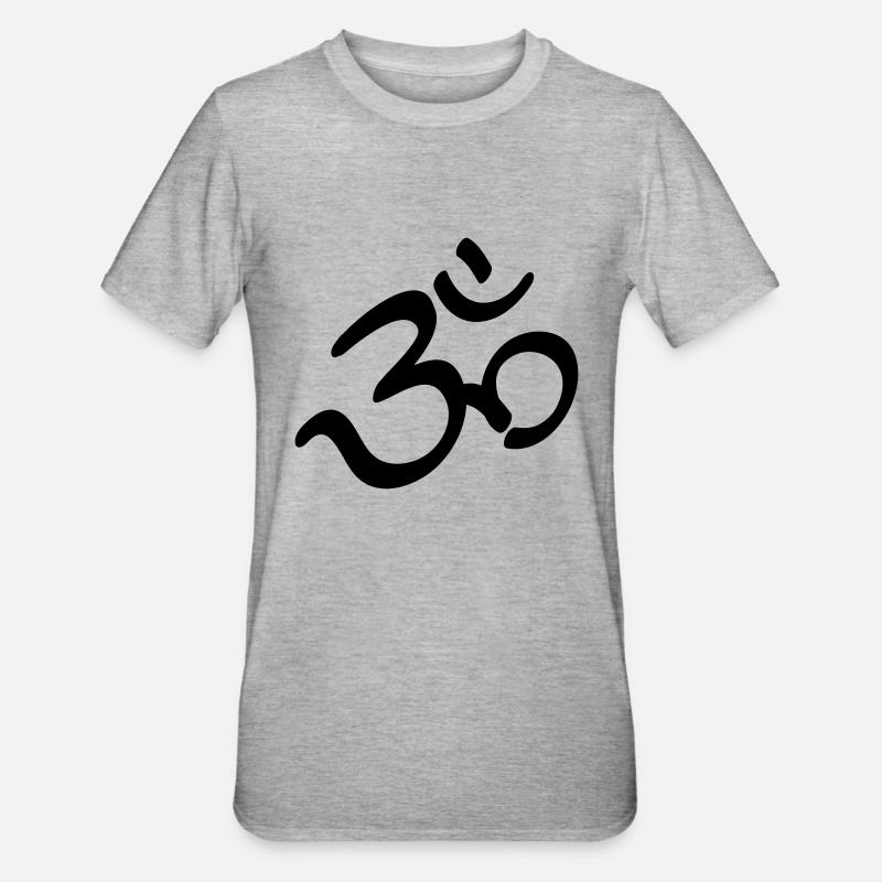 Devanagari Om - Unisex Polycotton T-Shirt - Grau meliert