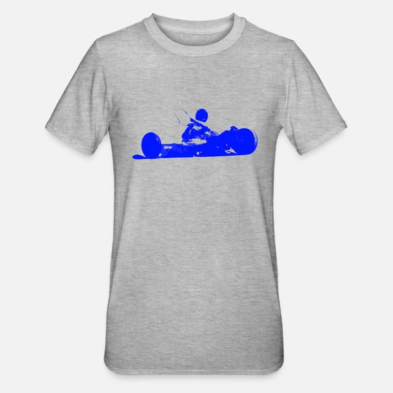 Kitebuggy_Blau - Unisex Polycotton T-Shirt - Grau meliert