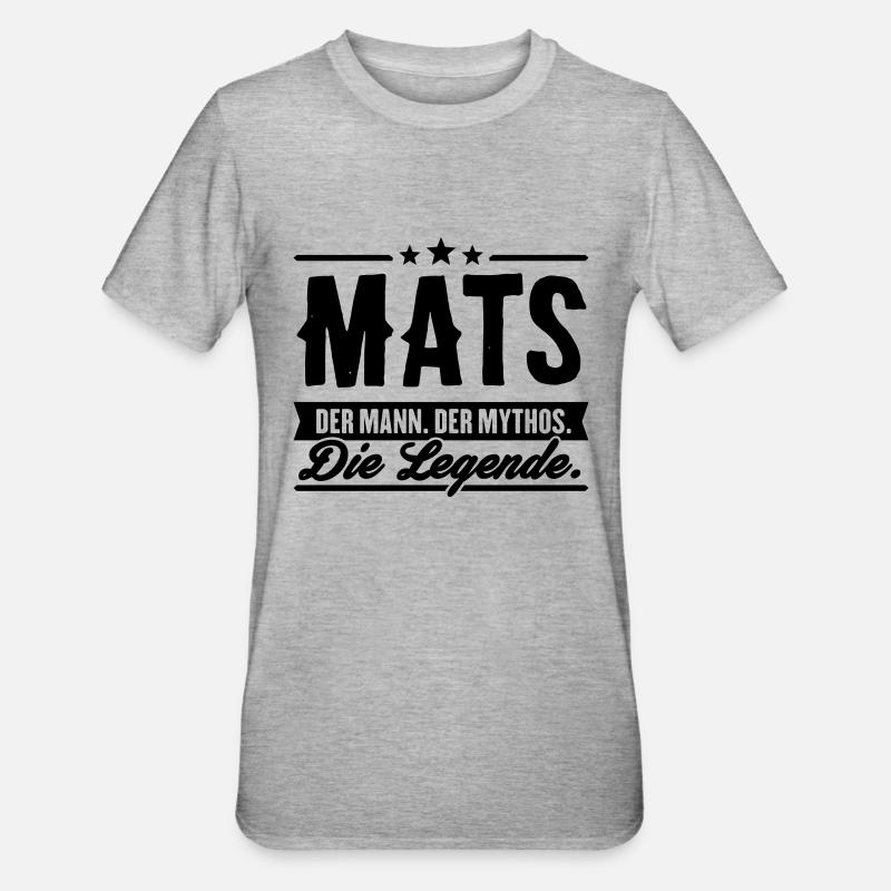 Man Myth Legend Mats - Unisex Polycotton T-Shirt - heather grey