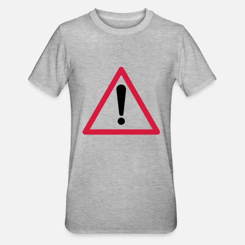 Warning! - Unisex Polycotton T-Shirt - heather grey