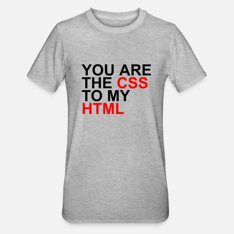 css à mon html - T-shirt polycoton Unisexe - gris chiné