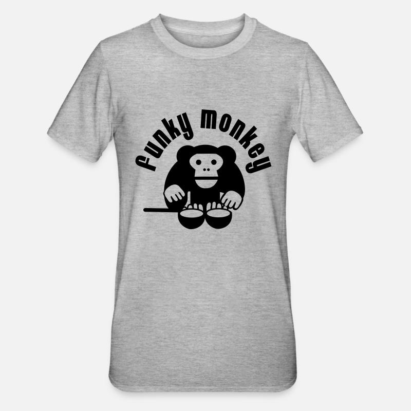 Funky Monkey - Unisex Polycotton T-Shirt - heather grey