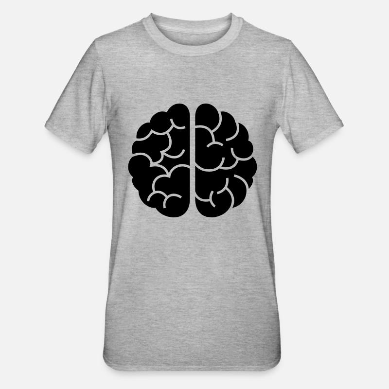 Brain - T-shirt polycoton Unisexe - gris chiné