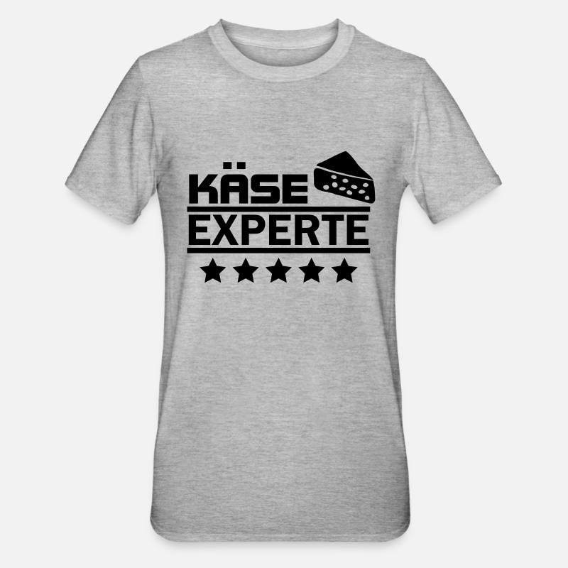 käse experte - Unisex Polycotton T-Shirt - Grau meliert