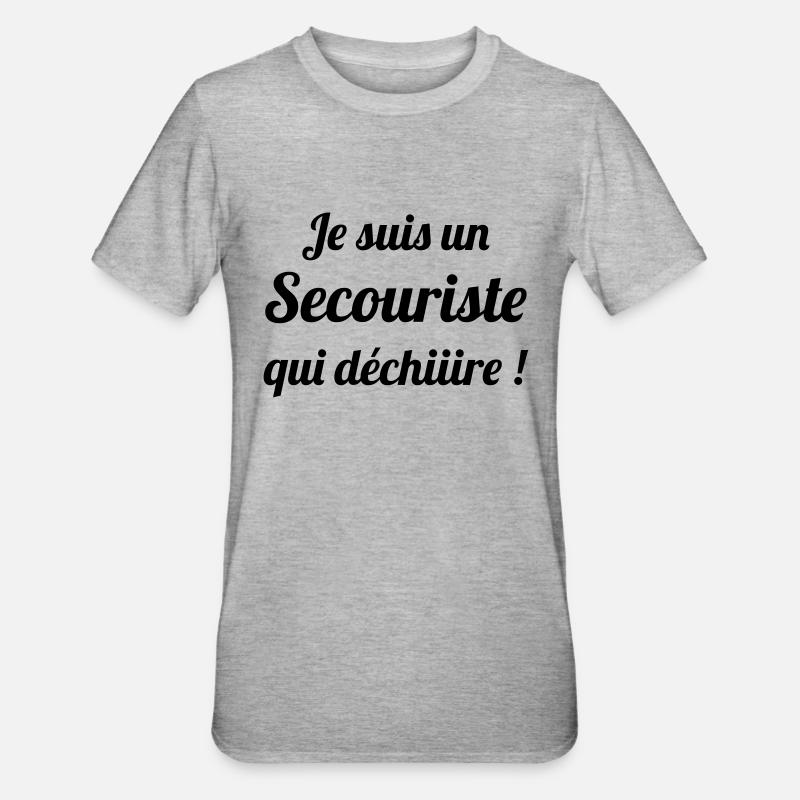 Secourisme / Secouriste / Secours / Secourir - T-shirt polycoton Unisexe - gris chiné