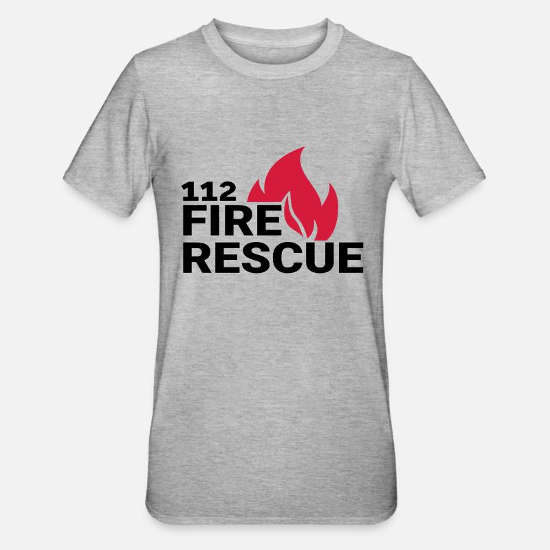 112 firerescue - T-shirt polycoton Unisexe - gris chiné
