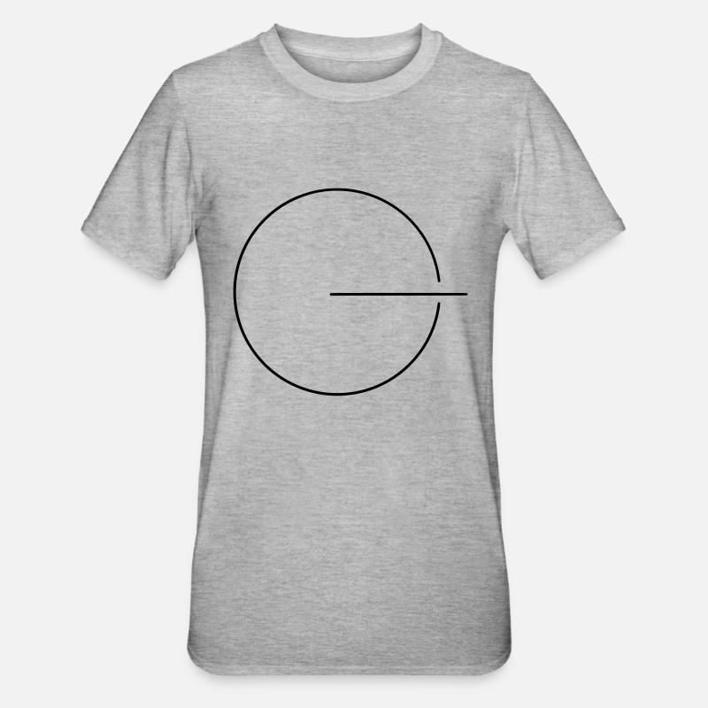 Circle And Dash - Unisex Polycotton T-Shirt - Grau meliert