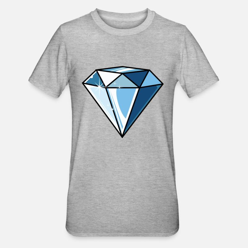 Diamant - Unisex Polycotton T-Shirt - Grau meliert