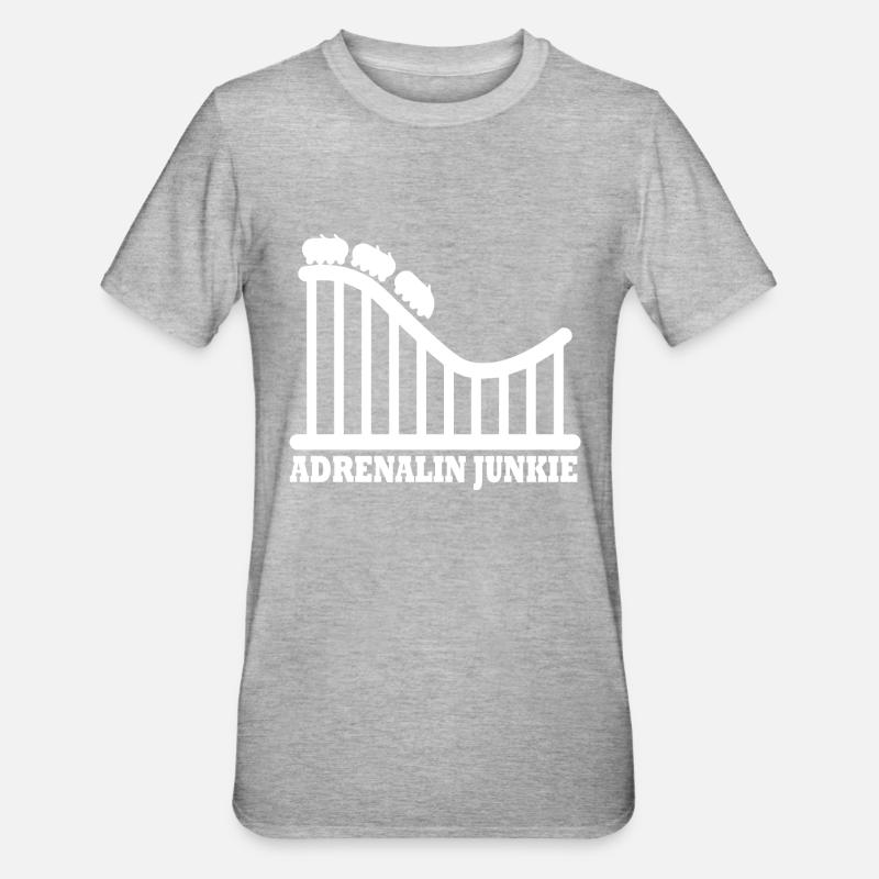 Rollercoaster Achterbahn Freizeitpark - Unisex Polycotton T-Shirt - Grau meliert