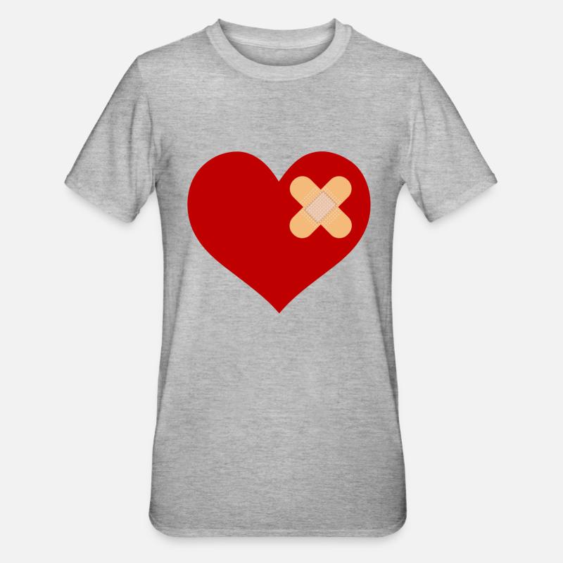 heartpatch - T-shirt polycoton Unisexe - gris chiné