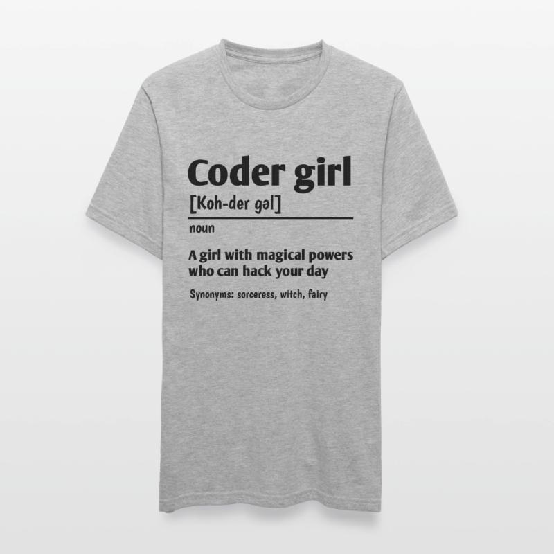 Coder Girl Definition Noun Software Developer Prog Unisex Polycotton T-Shirt