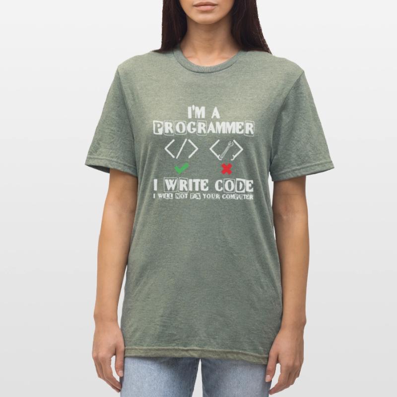 Je suis programmeur j’écris du code Lover Coding T-shirt polycoton Unisexe