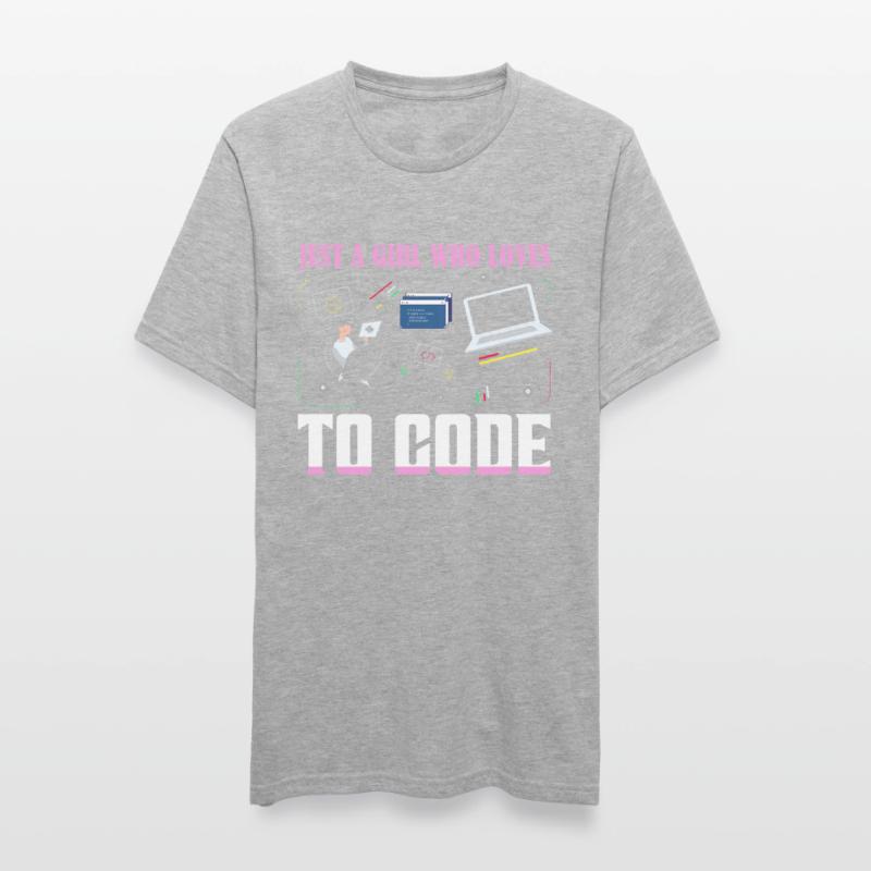 Juste une fille qui aime coder un logiciel de codage T-shirt polycoton Unisexe