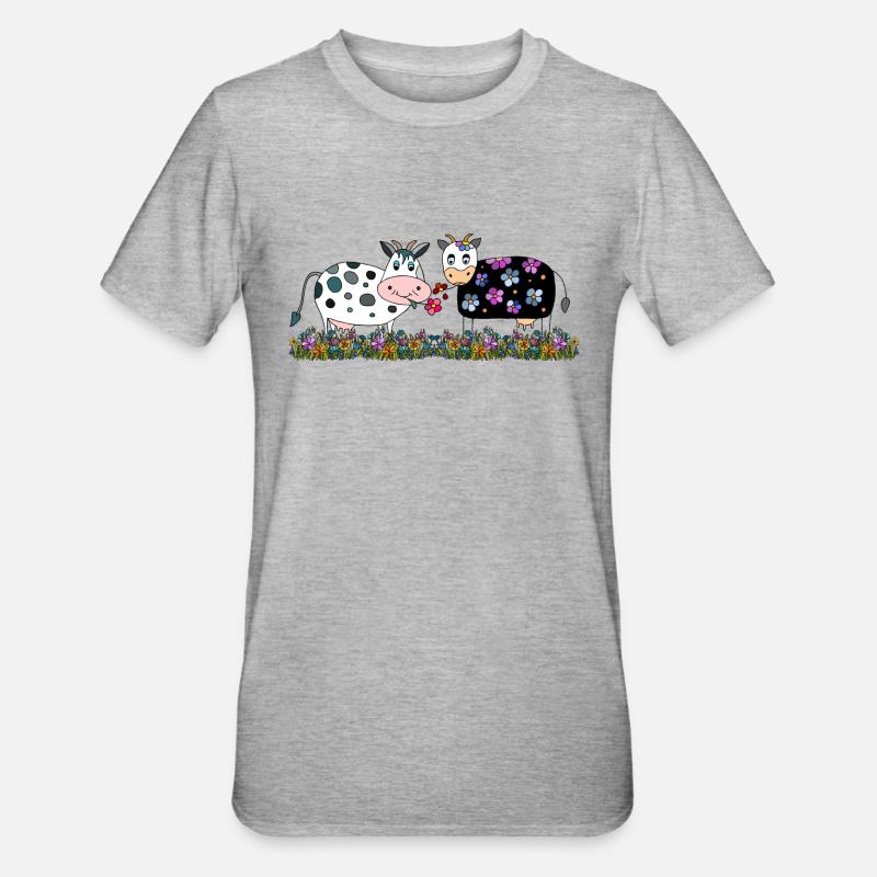 Vaches - T-shirt polycoton Unisexe - gris chiné