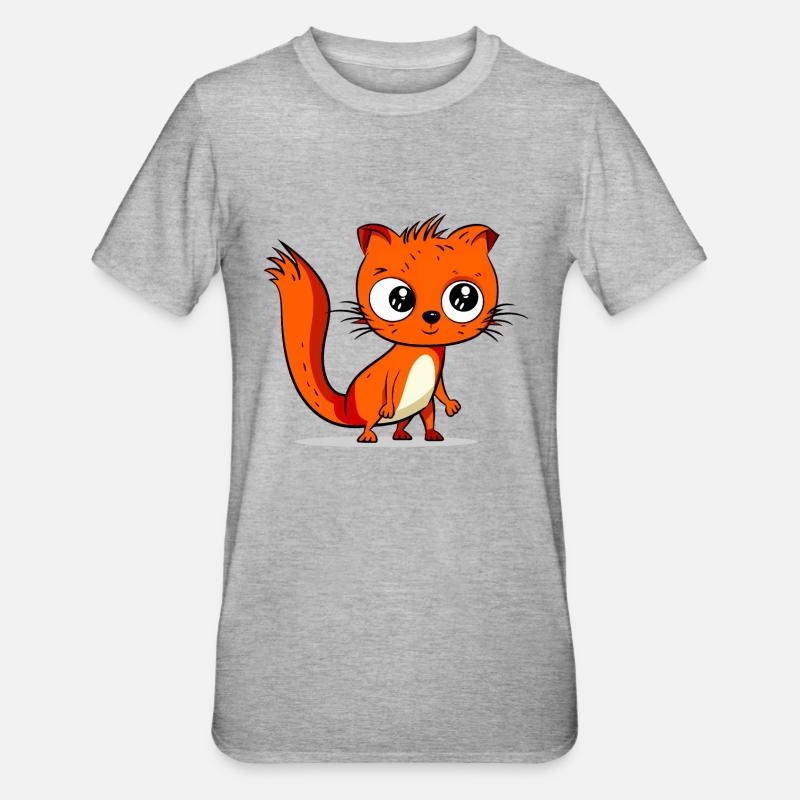 Kiki das Eichhörnchen - Unisex Polycotton T-Shirt - Grau meliert