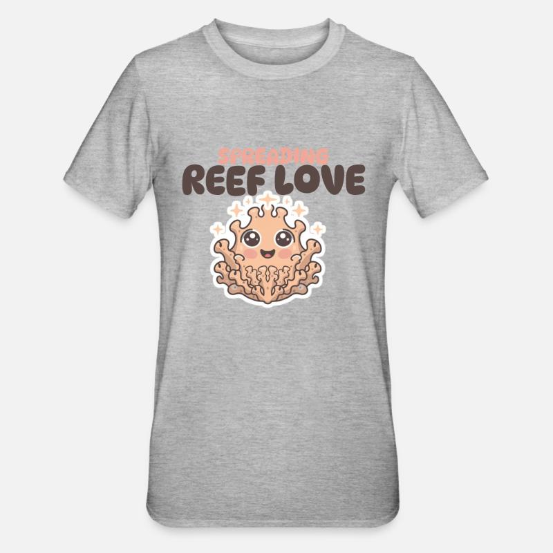 répandre l’amour du récif - T-shirt polycoton Unisexe - gris chiné