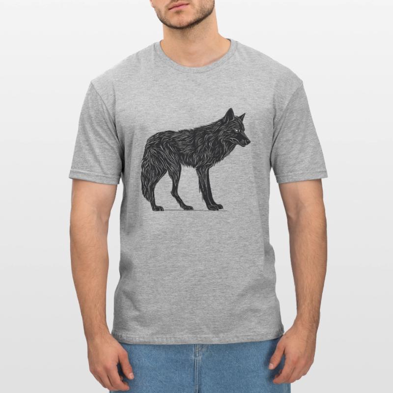 Wilder Wolf - Schwarzer Wolf T-Shirt oder Pullover Unisex Polycotton T-Shirt