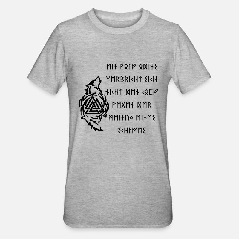 Ein Wolf Odins - Unisex Polycotton T-Shirt - Grau meliert