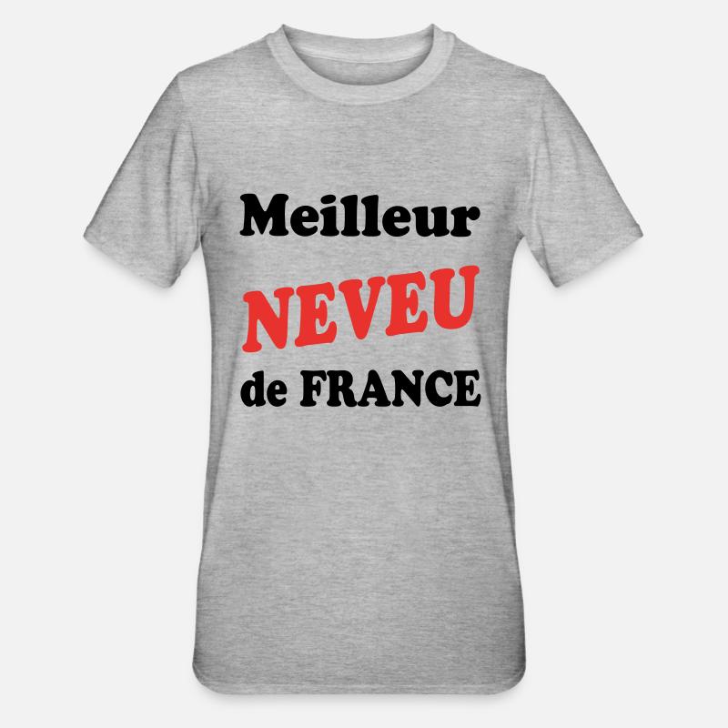 Bester Neffe Frankreichs - Unisex Polycotton T-Shirt - Grau meliert