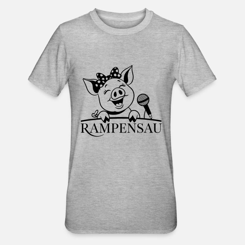 Rampensau - Unisex Polycotton T-Shirt - Grau meliert