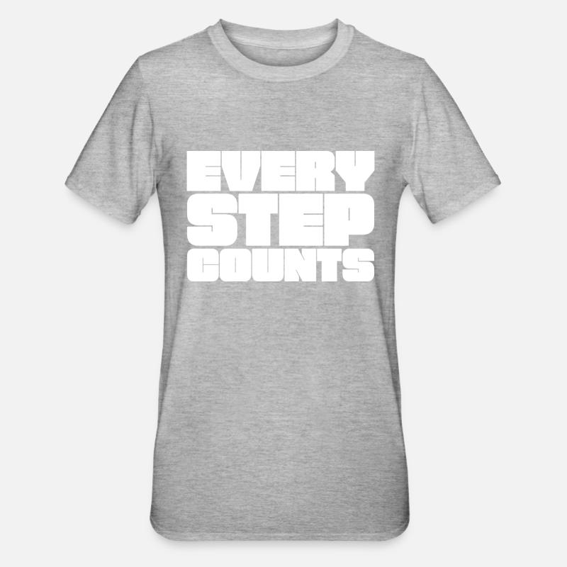 Chaque pas compte - T-shirt polycoton Unisexe - gris chiné