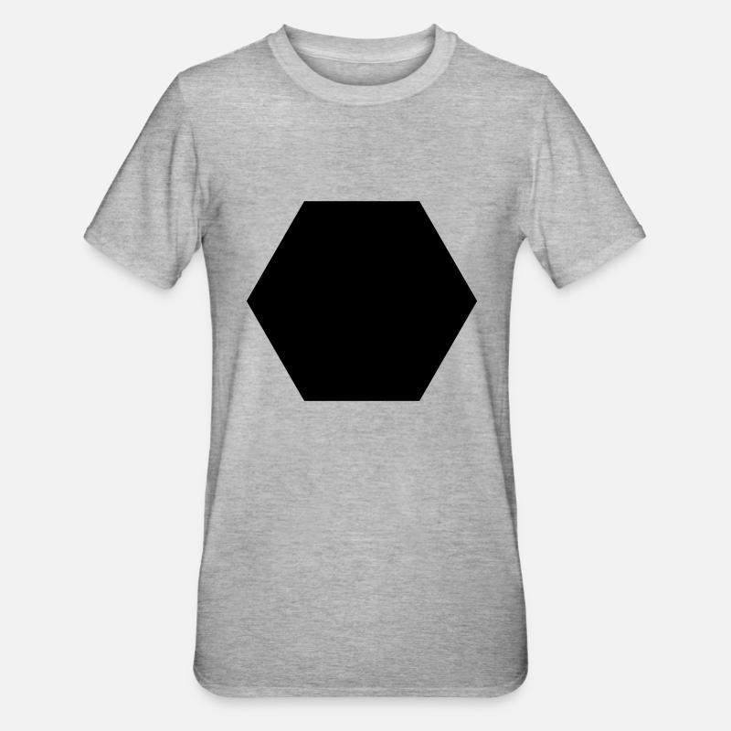 6_eck - Unisex Polycotton T-Shirt - Grau meliert