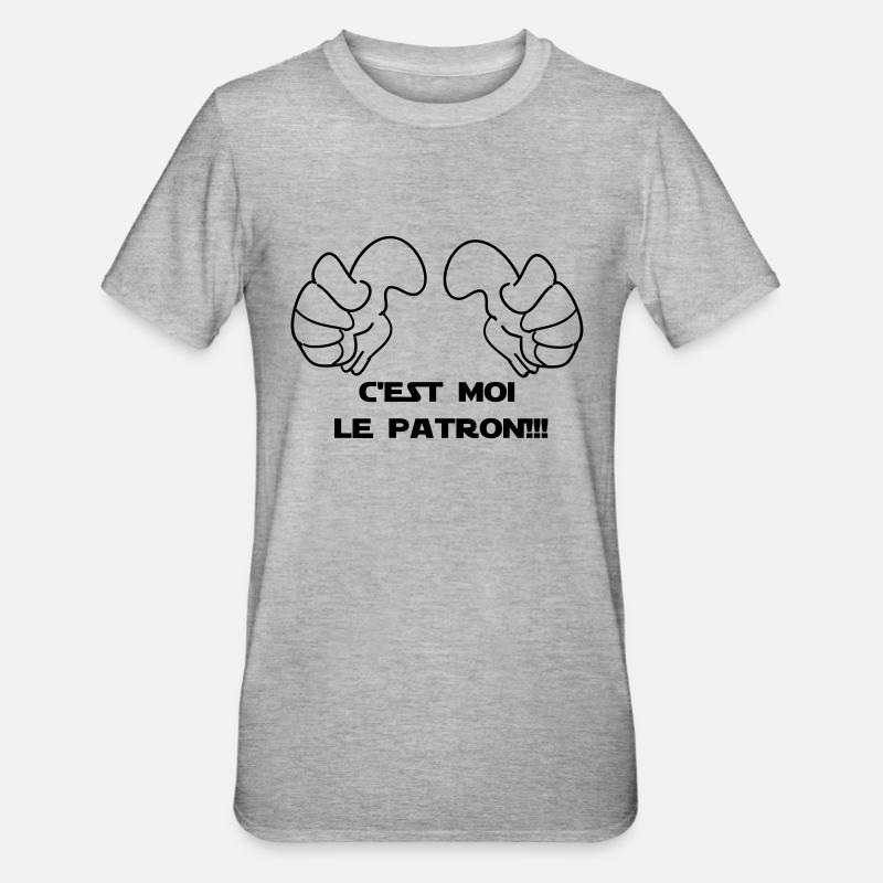 C'EST MOI LE PATRON - T-shirt polycoton Unisexe - gris chiné