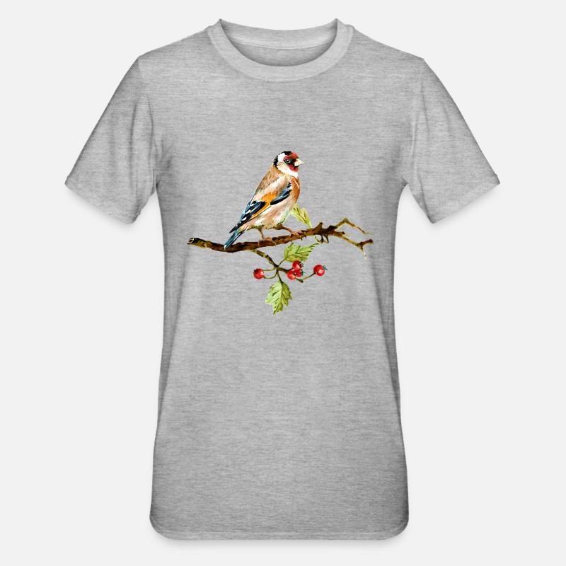 oiseau - T-shirt polycoton Unisexe - gris chiné