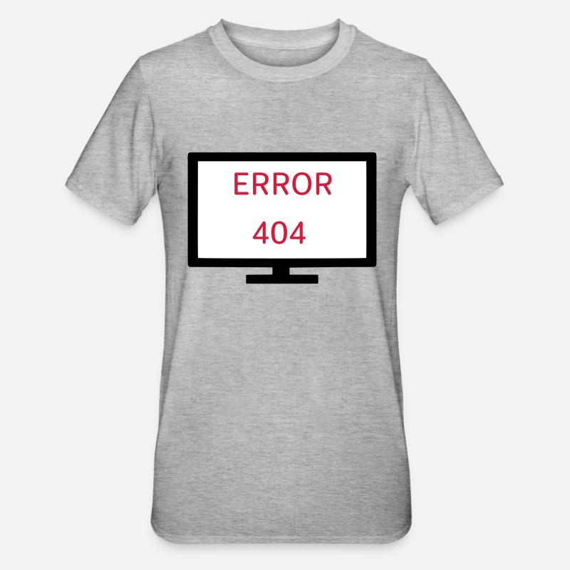 Computer Fehler 404 - Unisex Polycotton T-Shirt - Grau meliert
