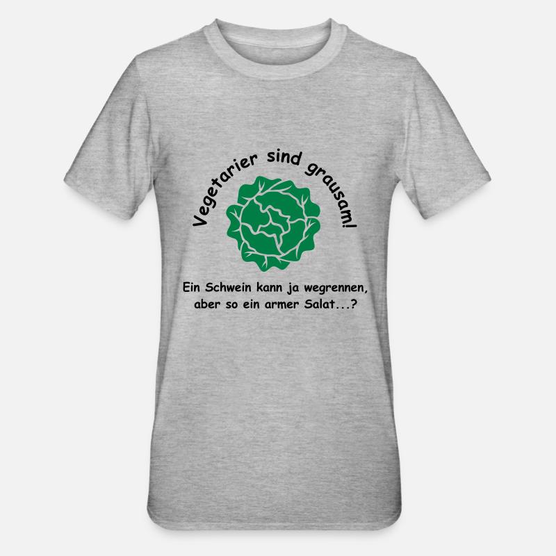 Vegetarier sind grausam - Unisex Polycotton T-Shirt - Grau meliert