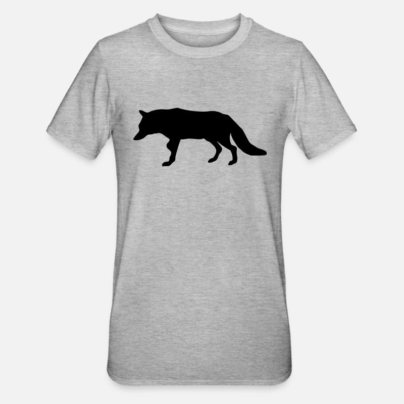 Fuchs - Fox - Unisex Polycotton T-Shirt - Grau meliert