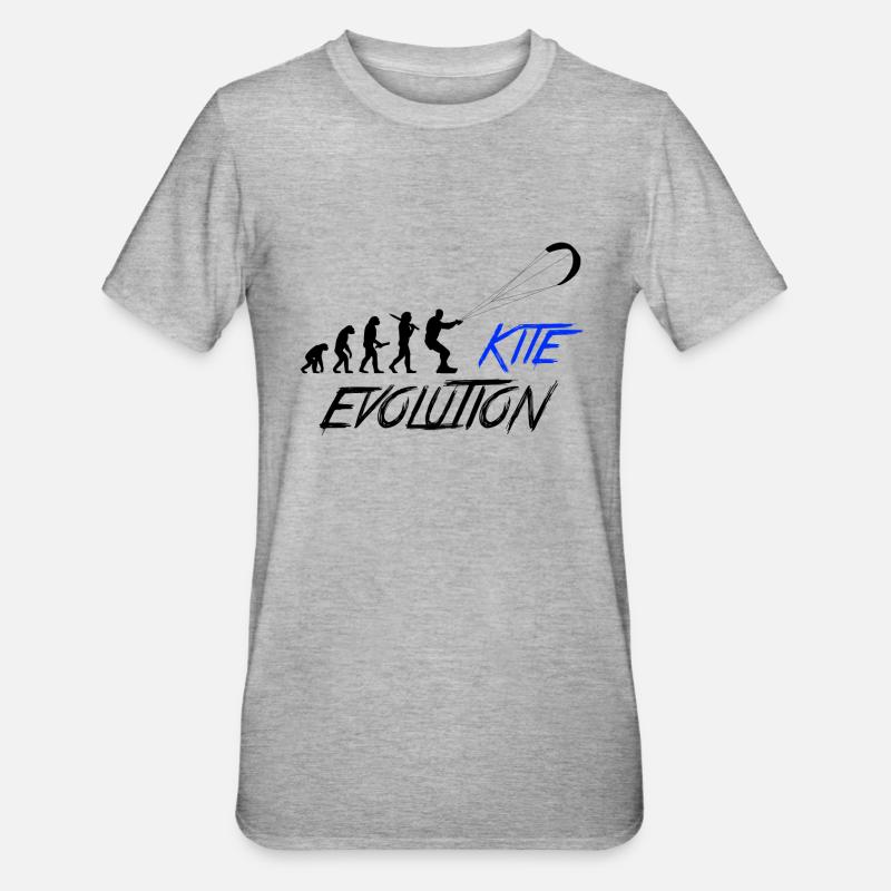 Kite evolution - Unisex Polycotton T-Shirt - heather grey
