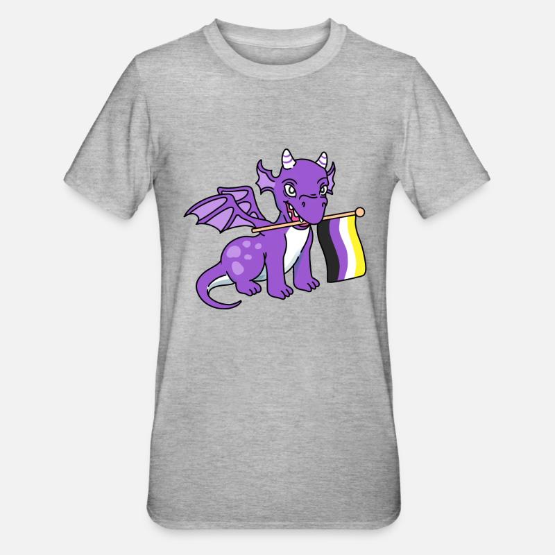 Nonbinary Pride Dragon Nonbinary Pride - T-shirt polycoton Unisexe - gris chiné