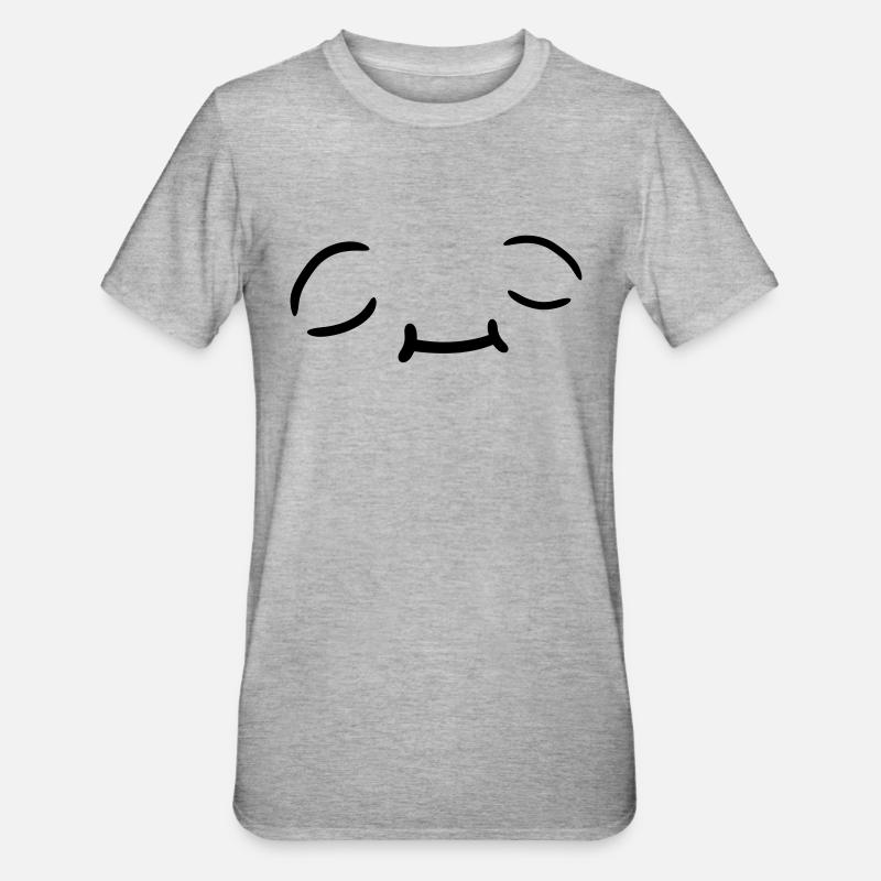 Entspanntes Gesicht Design - Unisex Polycotton T-Shirt - Grau meliert