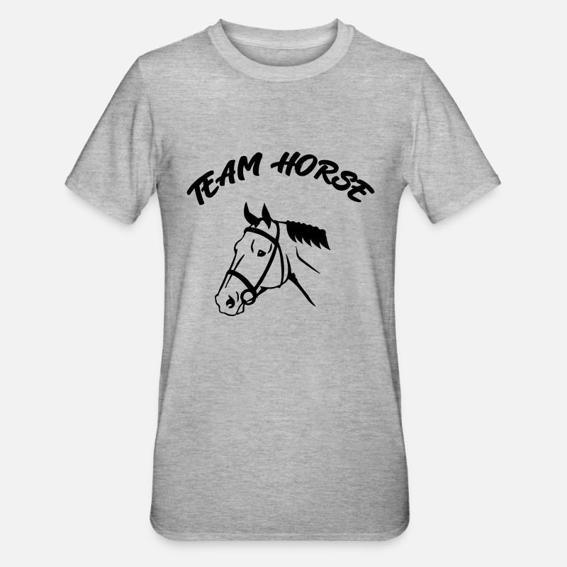 Cheval d’équipe - T-shirt polycoton Unisexe - gris chiné